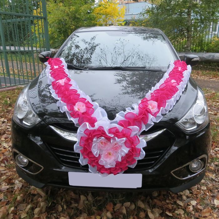 Сердце на радиатор, цвет бело-розовый