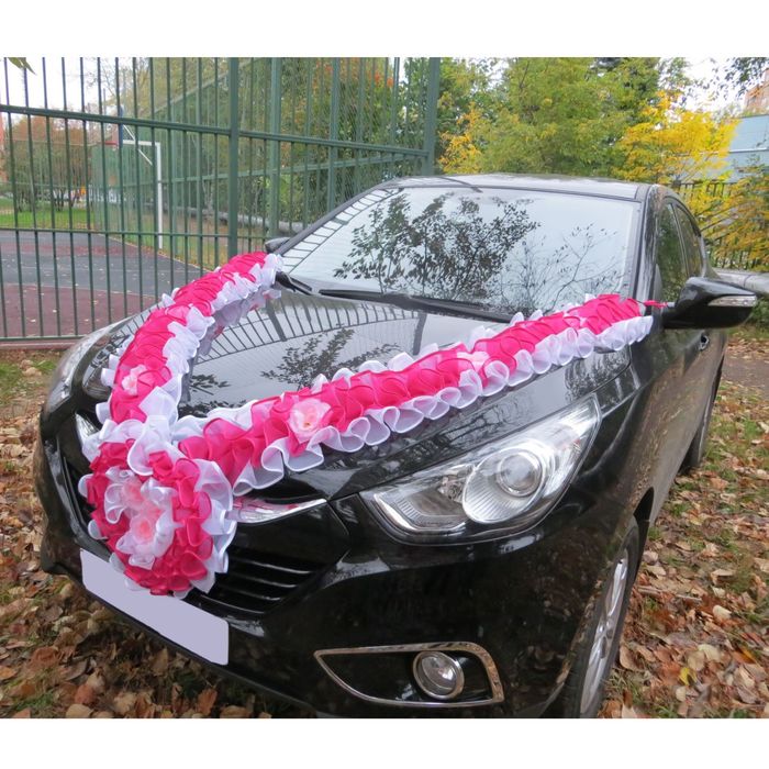 Сердце на радиатор, цвет бело-розовый