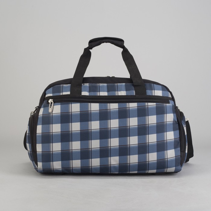 Сумка спортивная на молнии, 1 отдел, 4 наружных кармана, синяя