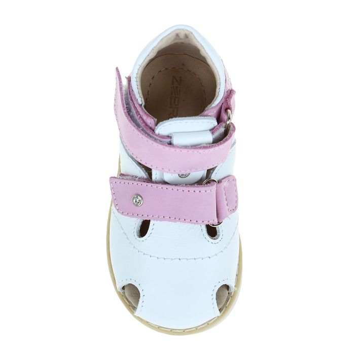 Туфли открытые малодетские Зебра, цвет розовый/белый, размер 25 (арт. 10457-9)