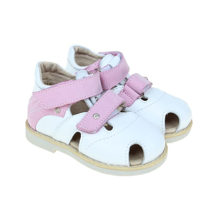 Туфли открытые малодетские Зебра, цвет розовый/белый, размер 24 (арт. 10457-9)