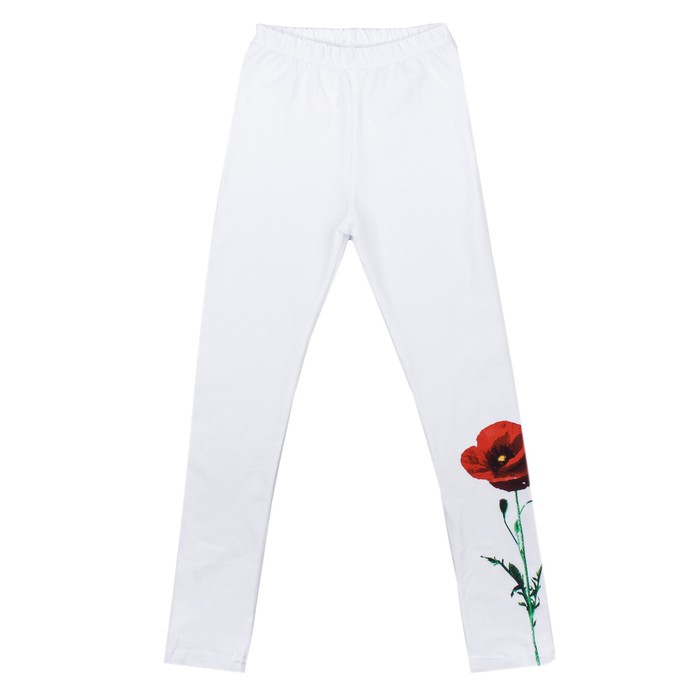 Легинсы для девочки "Маки", рост 122 см (62), цвет белый ДРЛ894804