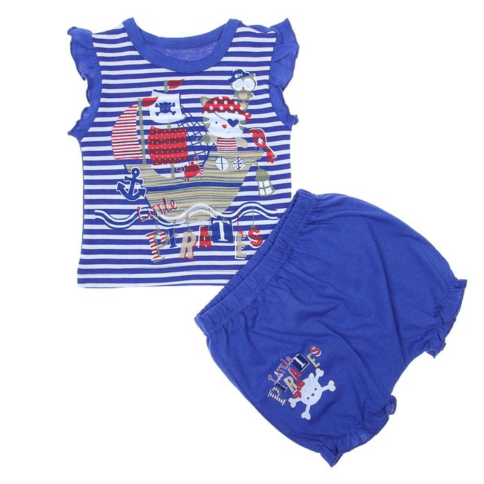 Комплект "Пиратский корабль", рост 68 см (44), цвет васильковый/полоска (арт. ДКШ366001н)