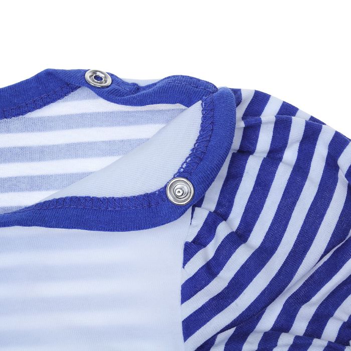 Комплект "Бумажный кораблик", рост 74 см (48), цвет белый/васильковый/полоска (арт. ДКШ523001н)