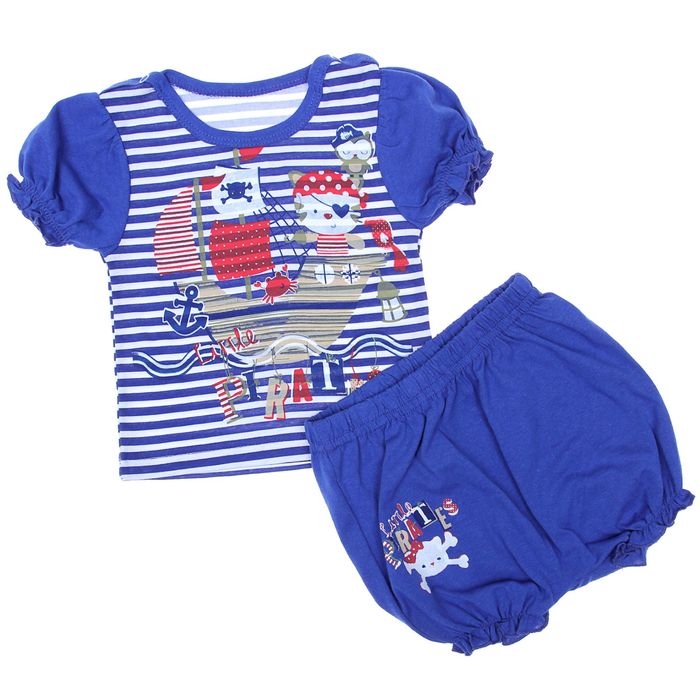 Комплект "Пиратский корабль", рост 74 см (48), цвет васильковый/полоска (арт. ДКШ523001н)