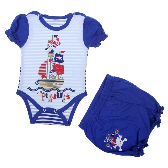 Комплект "Кошка-пиратша", рост 86 см (52), цвет белый/васильковый (арт. ДКШ584001)