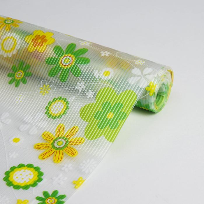 Коврик противоскользящий 30х150 см "Желтые цветы"