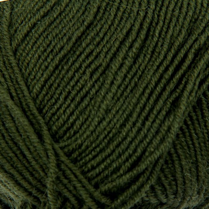 Пряжа "Удачная" 50% шерсть, 50% акрил 250м/100гр (13-Темно-оливковый)