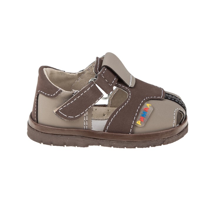 Сандалии ясельные (высокая берца), размер 18, цвет серо-коричневый (арт. 1571)