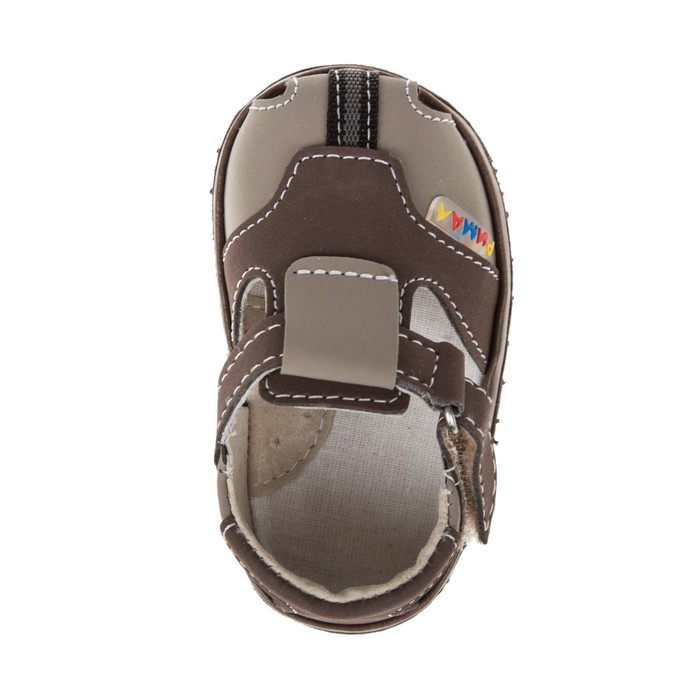 Сандалии ясельные (высокая берца), размер 18, цвет серо-коричневый (арт. 1571)