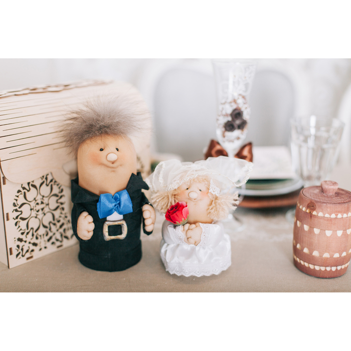 Сувенир - шкатулка «Жених и невеста», 20,15 см, микс