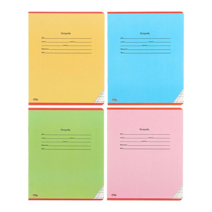 Тетрадь 12 листов частая косая линейка "Школьная классика, 5 видов МИКС