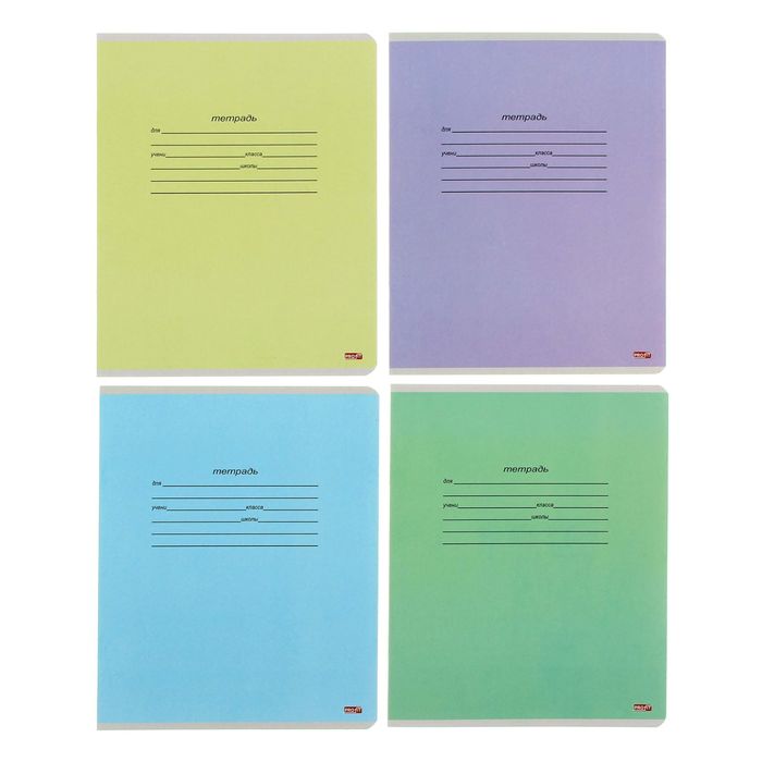 Тетрадь 12 листов линейка "Школьная классика-3", обложка картон хромэрзац, 5 видов МИКС в коробке