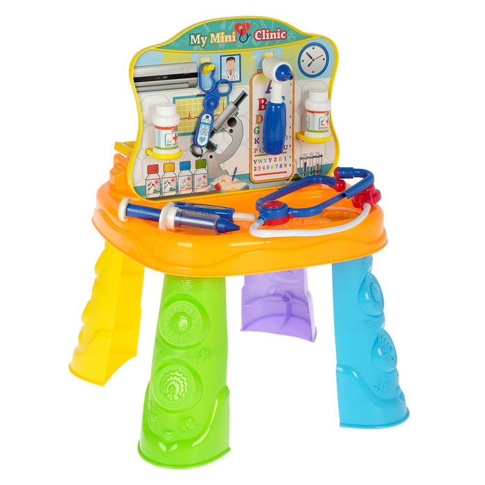 Игровой модуль "Играем в профессии" 2 в 1, набор мастера, набор доктора, столик, аксессуары