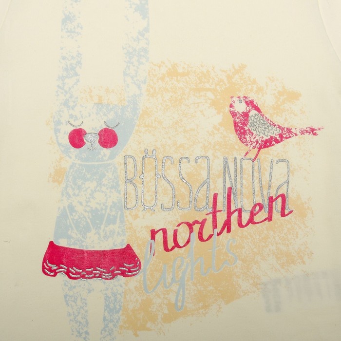 Пижама для девочки (футболка, брюки), рост 86-92 см (28), цвет коричневый/принт (арт. 357Б-182)