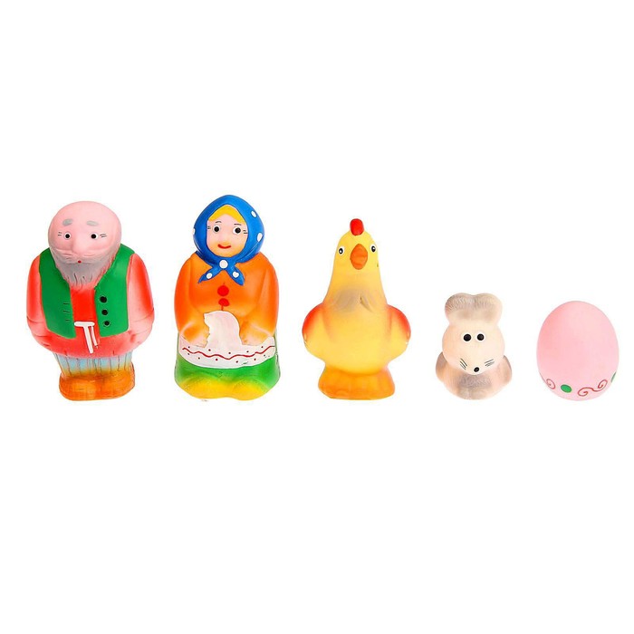 Набор резиновых игрушек «Курочка Ряба и золотое яичко», 5 шт. набор пасхальный золотое правило курочка и 2 яйца 75 г