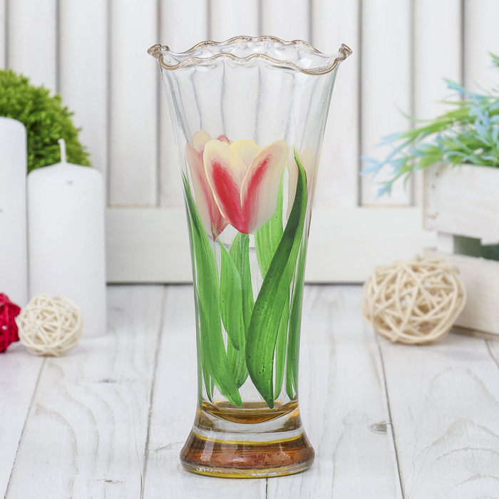 Ваза "Тюльпан" жёлтое донышко