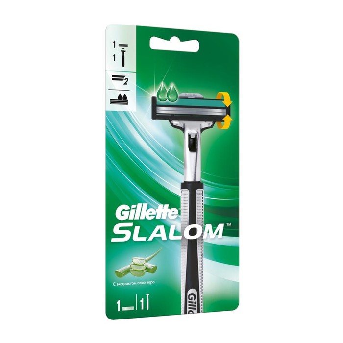 

Бритвенный станок Gillette Slalom + 1 сменная касcета, 2 лезвия