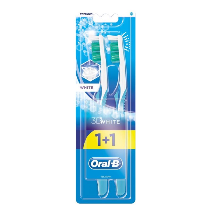 Зубные щётки  Сима-Ленд Зубная щетка Oral-B ProExpert 3D White Отбеливание, 40 средней жесткости + 1 шт., МИКС