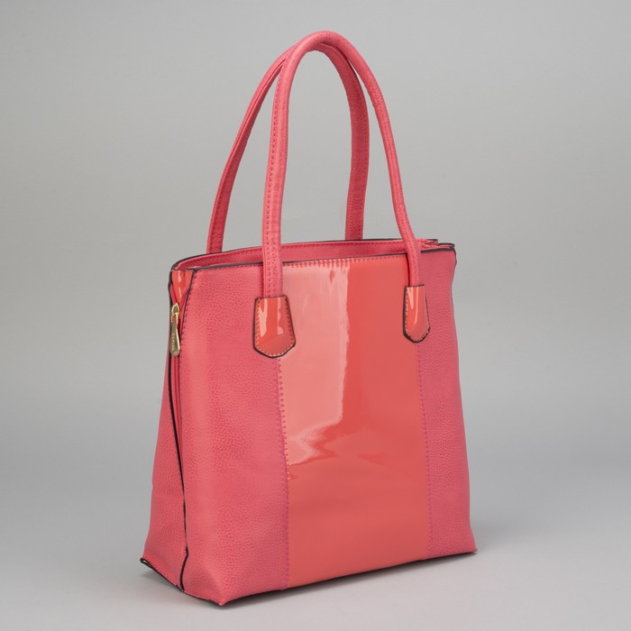 Сумка женская, 1 отдел с перегородкой, 1 наружный карман, розовая