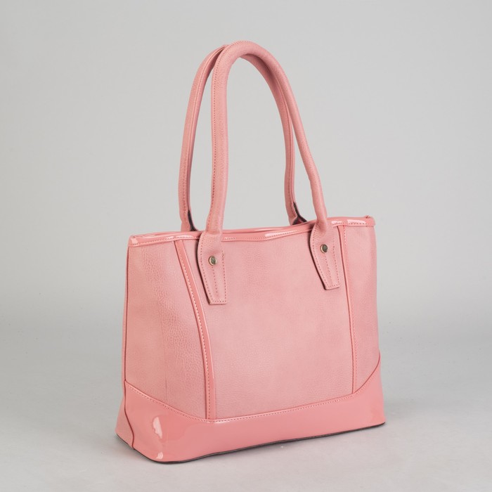 Сумка женская на молнии, 1 отдел с перегородкой, 1 наружный карман, розовая