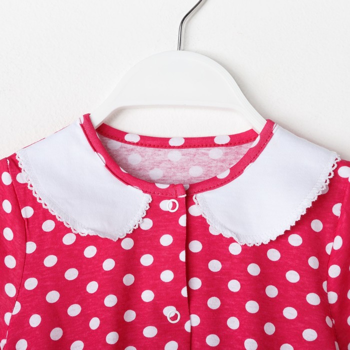 Платье "Каникулы", рост 98 см (52), цвет малиновый, принт белый горох (арт. ДПК949001н)