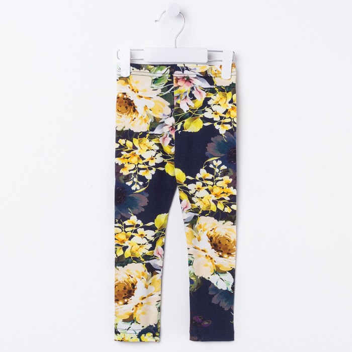 Легинсы для девочки "Волшебная радуга", рост 116 см (60), цвет синий, принт пионы ДРЛ894820н