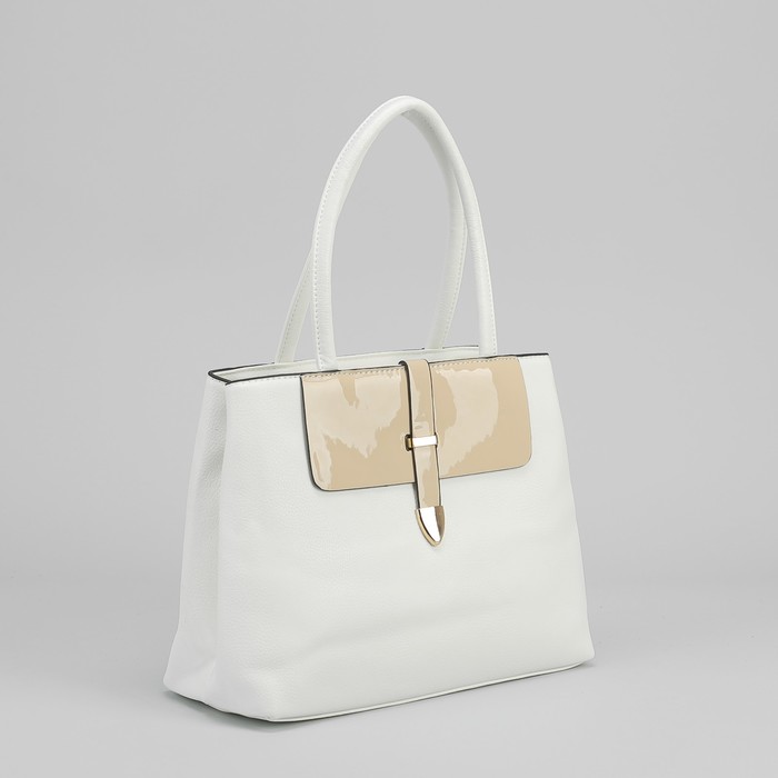 Сумка женская, 1 отдел с перегородкой, 1 наружный карман, цвет белый