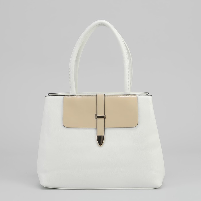 Сумка женская, 1 отдел с перегородкой, 1 наружный карман, цвет белый