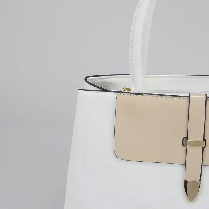 Сумка женская, 1 отдел с перегородкой, 1 наружный карман, цвет белый