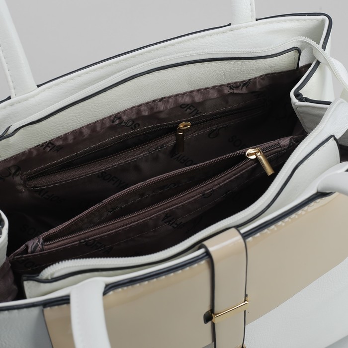 Сумка женская, 1 отдел с перегородкой, 1 наружный карман, цвет белый