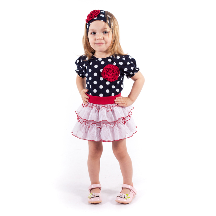 Джемпер "Принцесса на горошине", рост 86 см (52), цвет тёмно-синий, принт горох (арт. ДДК322001н)