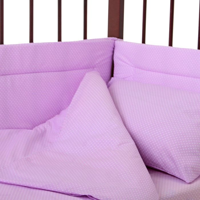 Комплект в кроватку "Горошки" (4 предмета), цвет сиреневый 10403