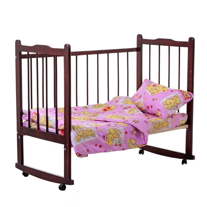 Детское постельное бельё "Тедди", пододеяльник 110х140, простыня на резинке 90х150, наволочка 40х60-1 шт., цвет сиреневый (арт. 10022)