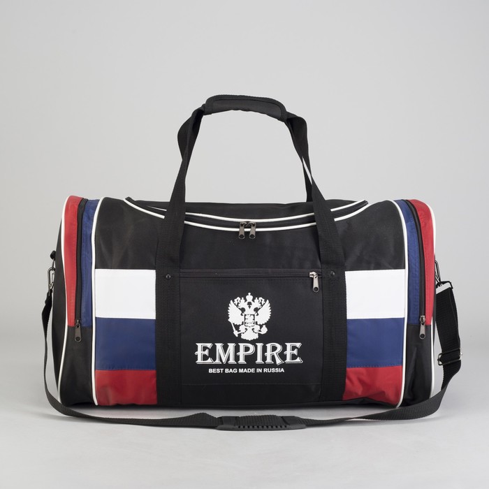Сумка спортивная на молнии "Империя", 3 отдела, 1 наружный карман, цвет чёрный