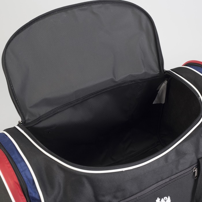 Сумка спортивная на молнии "Империя", 3 отдела, 1 наружный карман, цвет чёрный