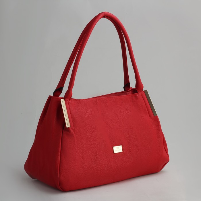 Сумка женская на молнии, 1 отдел, 1 наружный карман, красная