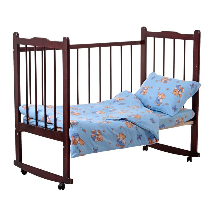 Постельное бельё "За мёдом", пододеяльник 110х140, простыня на резинке 90х150, наволочка 40х60-1 шт., цвет голубой (арт. 10021)