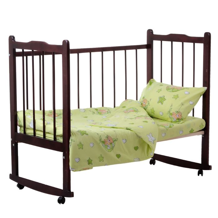 Детское постельное бельё "Гамачки", пододеяльник 110х140, простыня на резинке 90х150, наволочка 40х60-1 шт., цвет зелёный (арт. 10020)