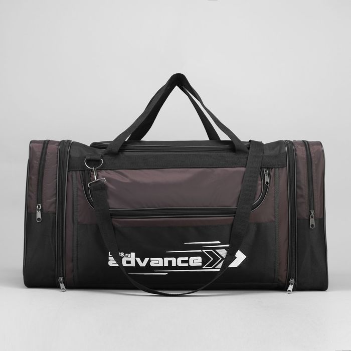 Сумка спортивная на молнии "Каскад", 3 отдела, 1 наружный карман, коричневый