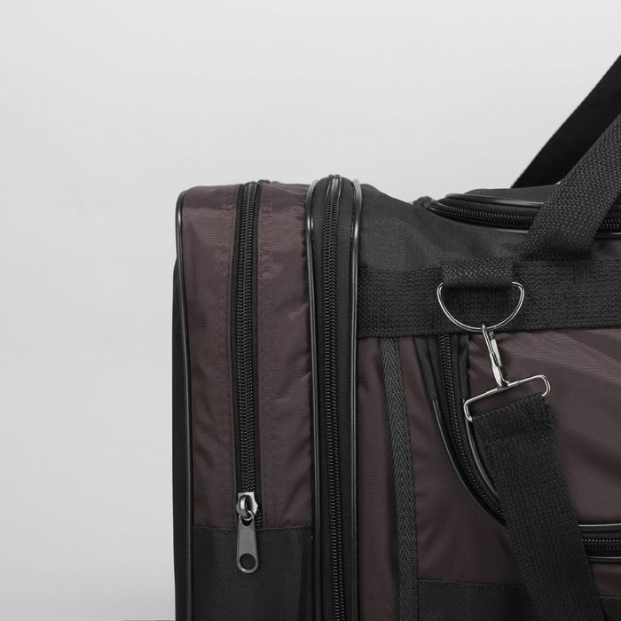 Сумка спортивная на молнии "Каскад", 3 отдела, 1 наружный карман, коричневый