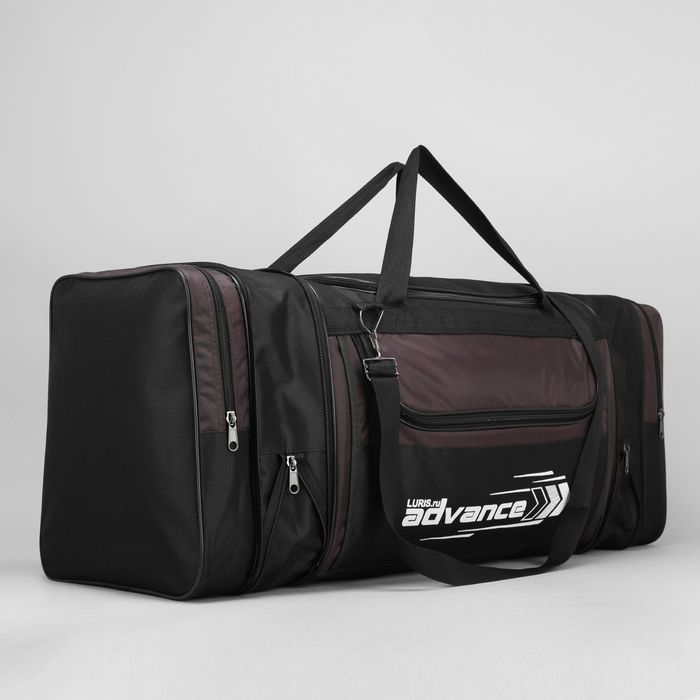 Сумка спортивная на молнии "Каскад", 3 отдела, 1 наружный карман, коричневый