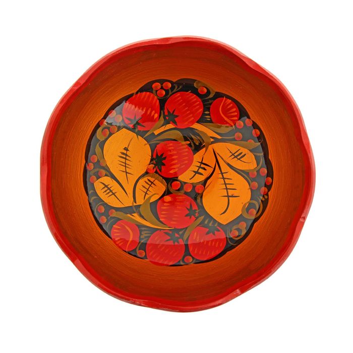 Конфетница резная, 14,5 х 13 см, хохлома