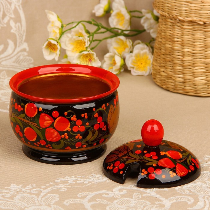 Сахарница, 12×12 см, хохлома