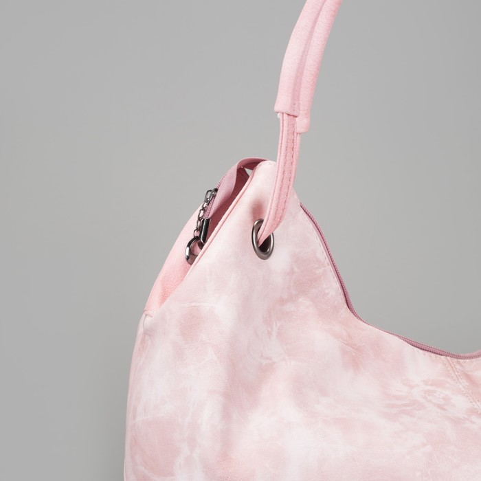 Сумка женская на молнии, 1 отдел, 1 наружный карман, розовая