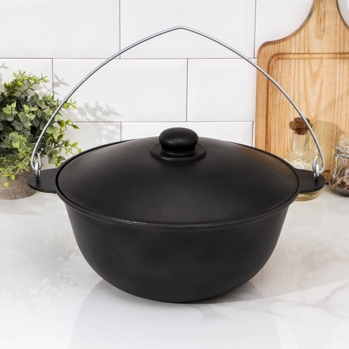 Казан с крышкой и антипригарным покрытием 7 л "Походный"