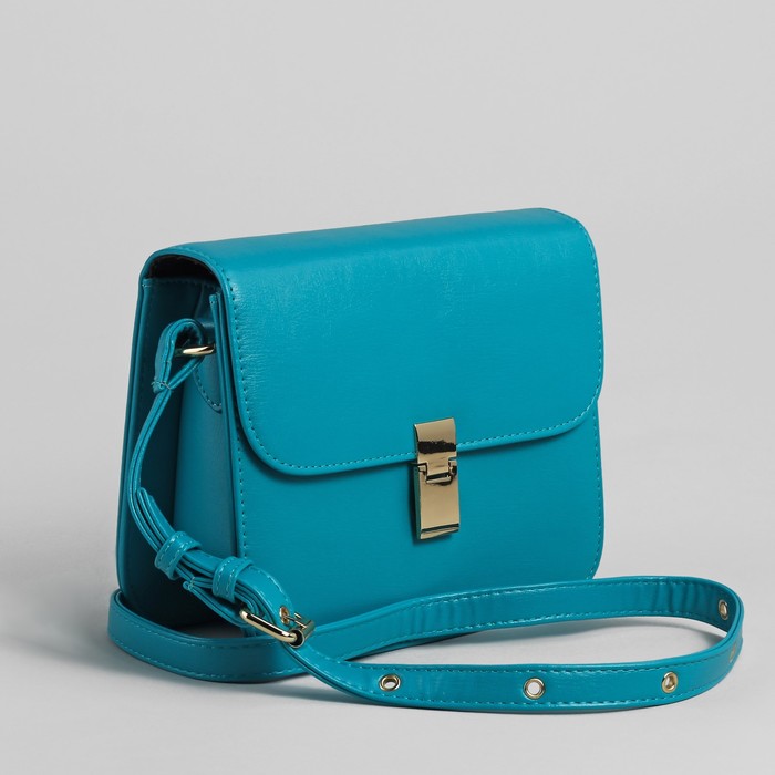 Сумка женская на молнии, 1 отдел, регулируемый ремень, цвет бирюзовый