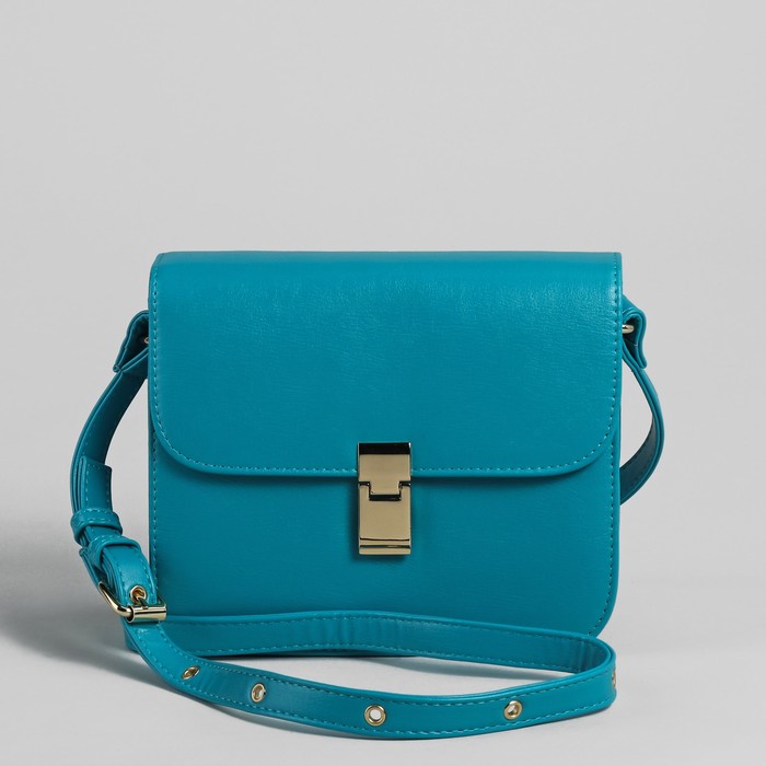 Сумка женская на молнии, 1 отдел, регулируемый ремень, цвет бирюзовый