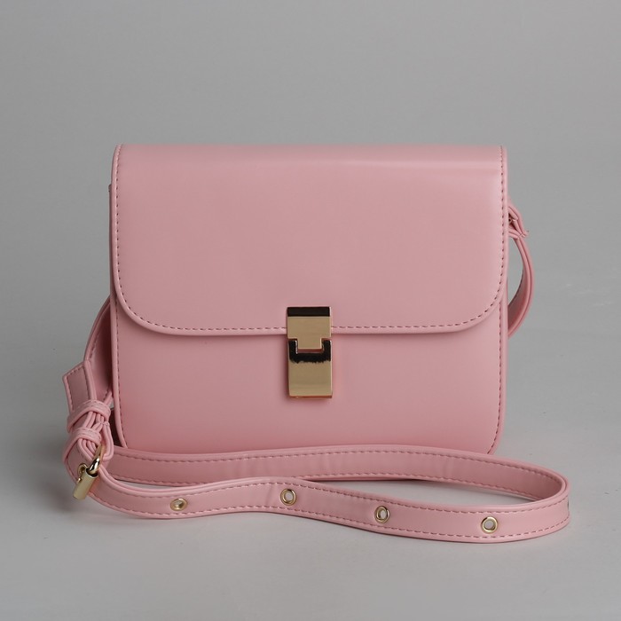 Сумка женская на молнии, 1 отдел, регулируемый ремень, розовая