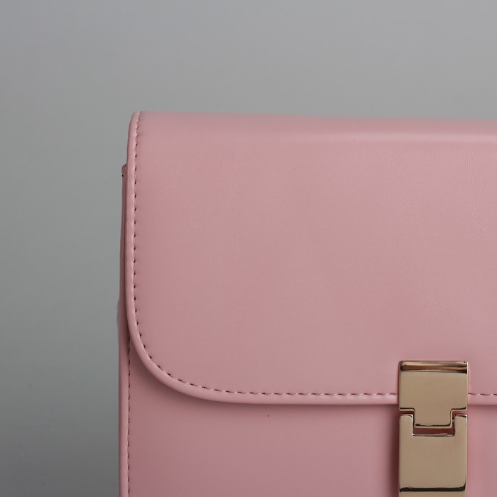 Сумка женская на молнии, 1 отдел, регулируемый ремень, розовая